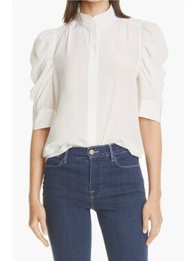 Frame💝Gillian Silk Top in Off White Size Small